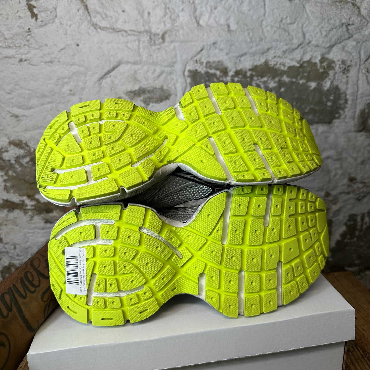 Balenciaga 3XL Grey Neon Green Sneaker Sz 10 (43)