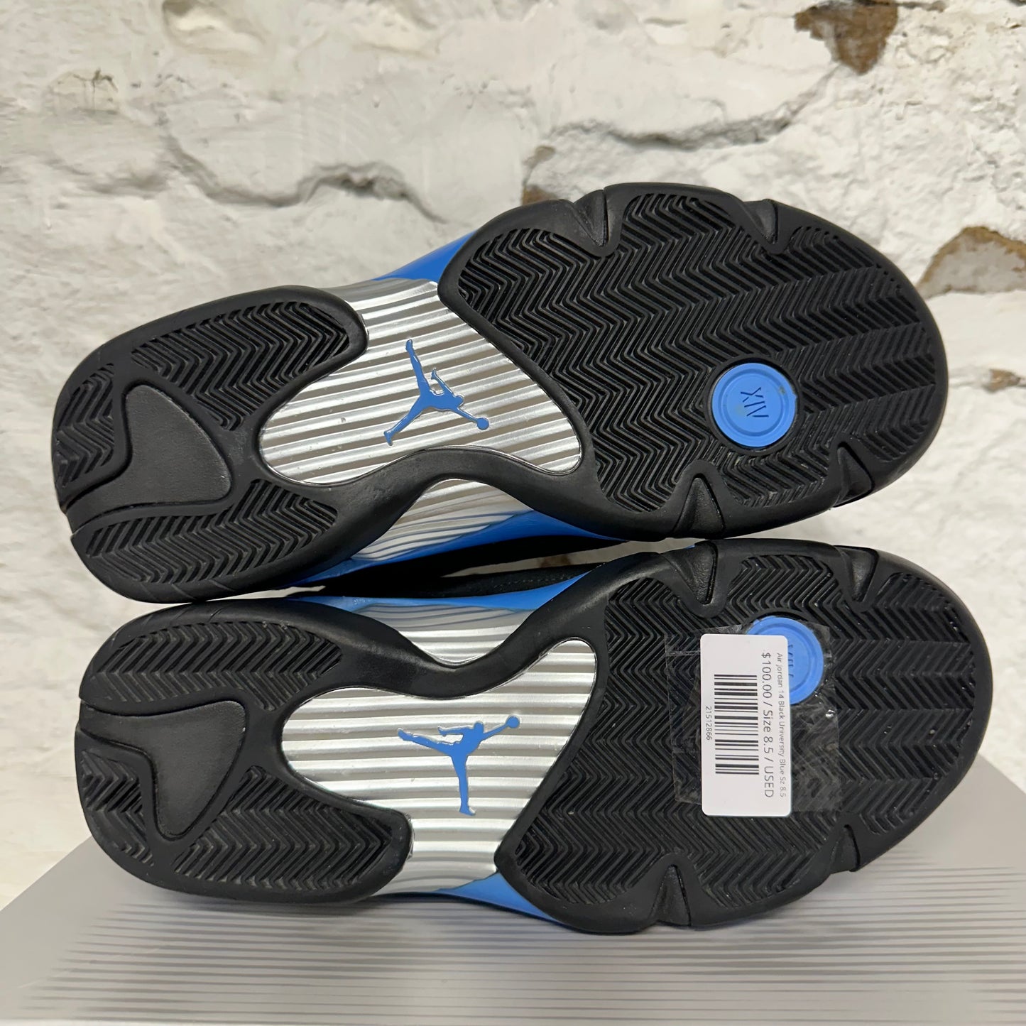 Air Jordan 14 Black University Blue Sz 8.5