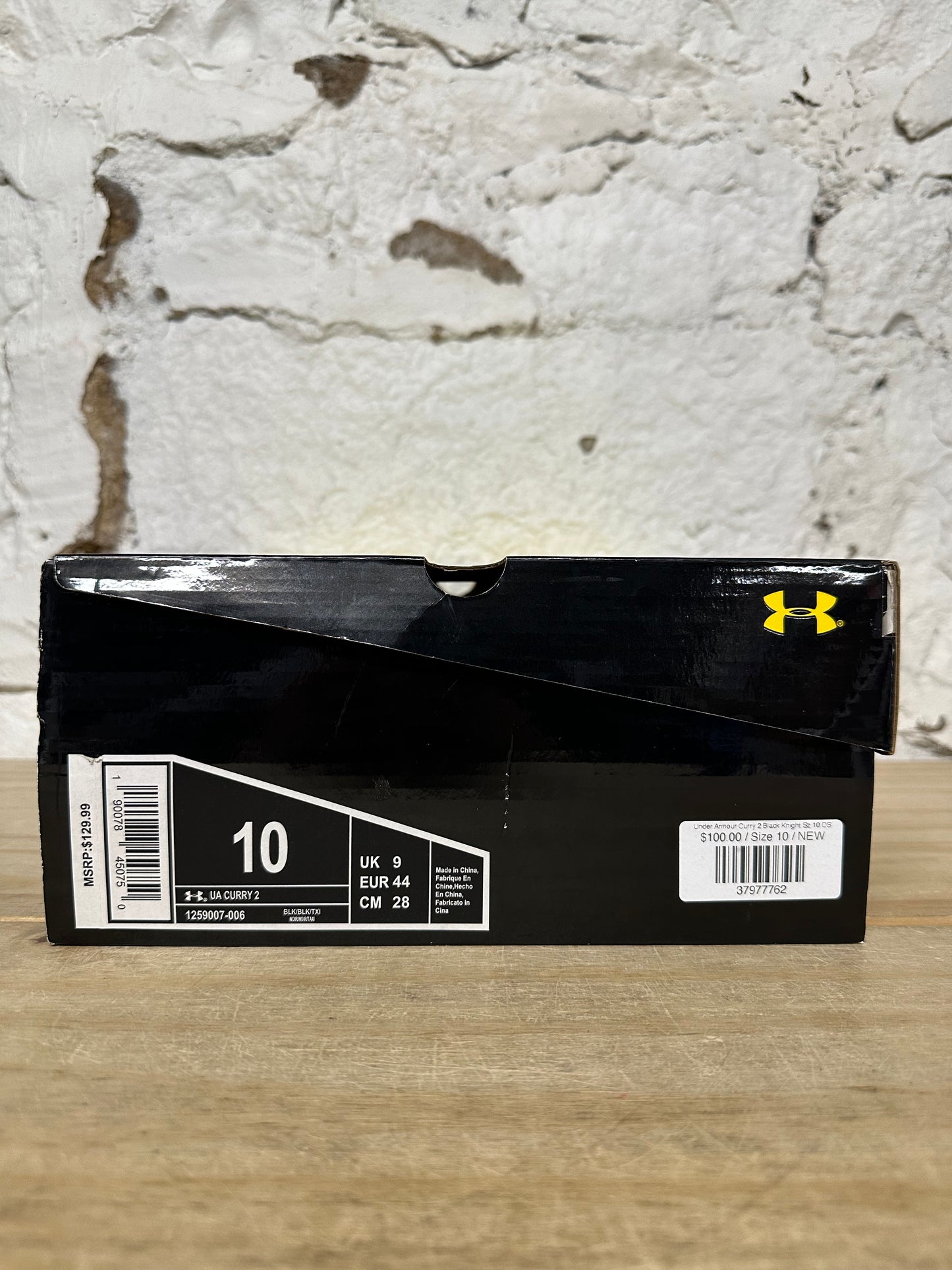 Under Armour Curry 2 Black Knight Sz 10 DS