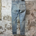 Amiri Tiger Thrasher Blue Denim Jeans Sz 34
