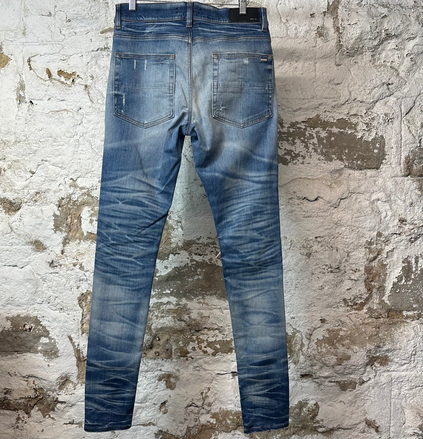 Amiri MX1 Sky Blue Cream Blue Denim Jeans Sz 31