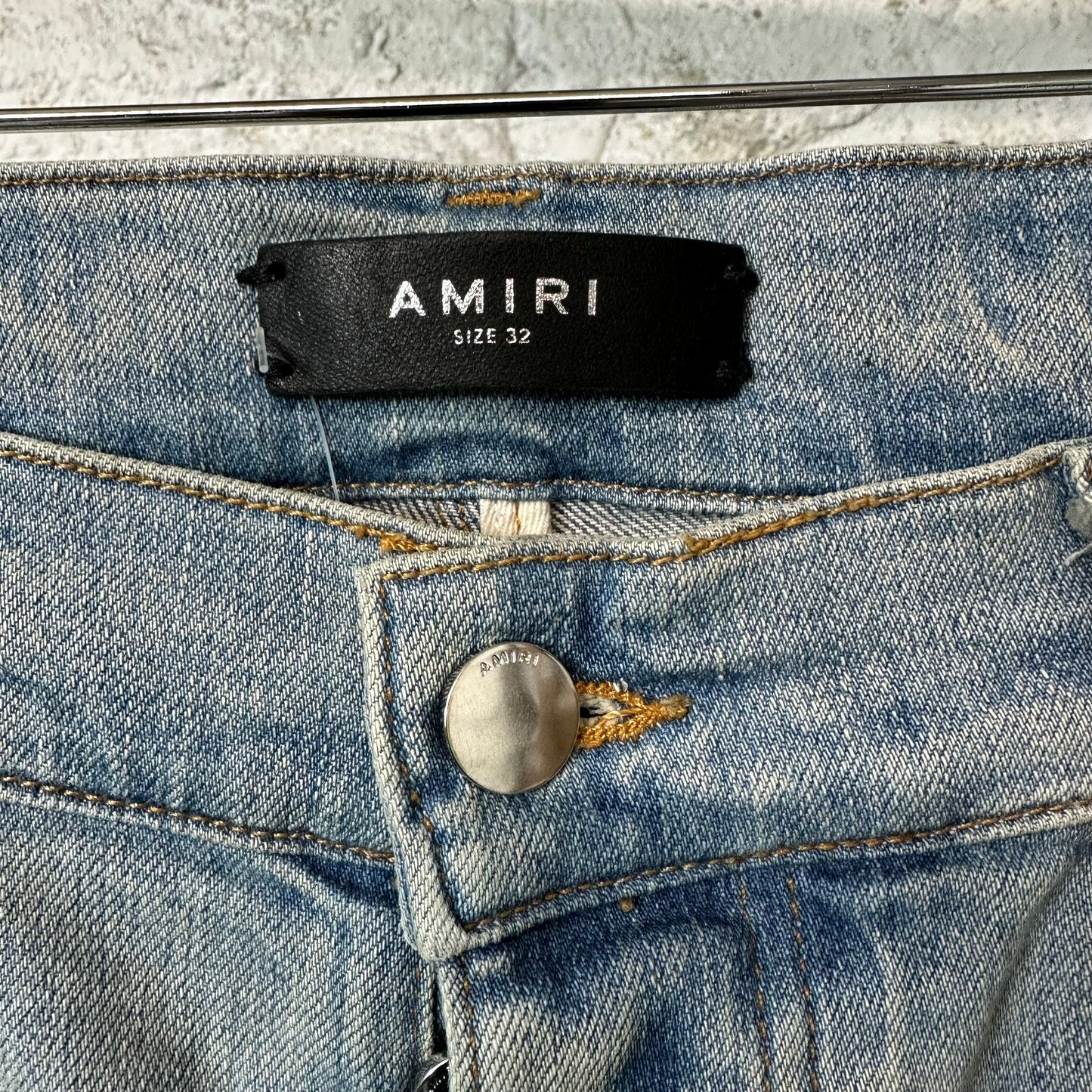 Amiri Paisley Flames Blue Denim Jeans Sz 32
