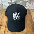Amiri White AM Black Trucker Hat
