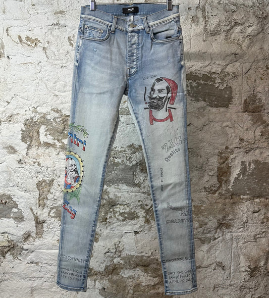 Amiri Zig Zag Light Indigo Denim Jeans