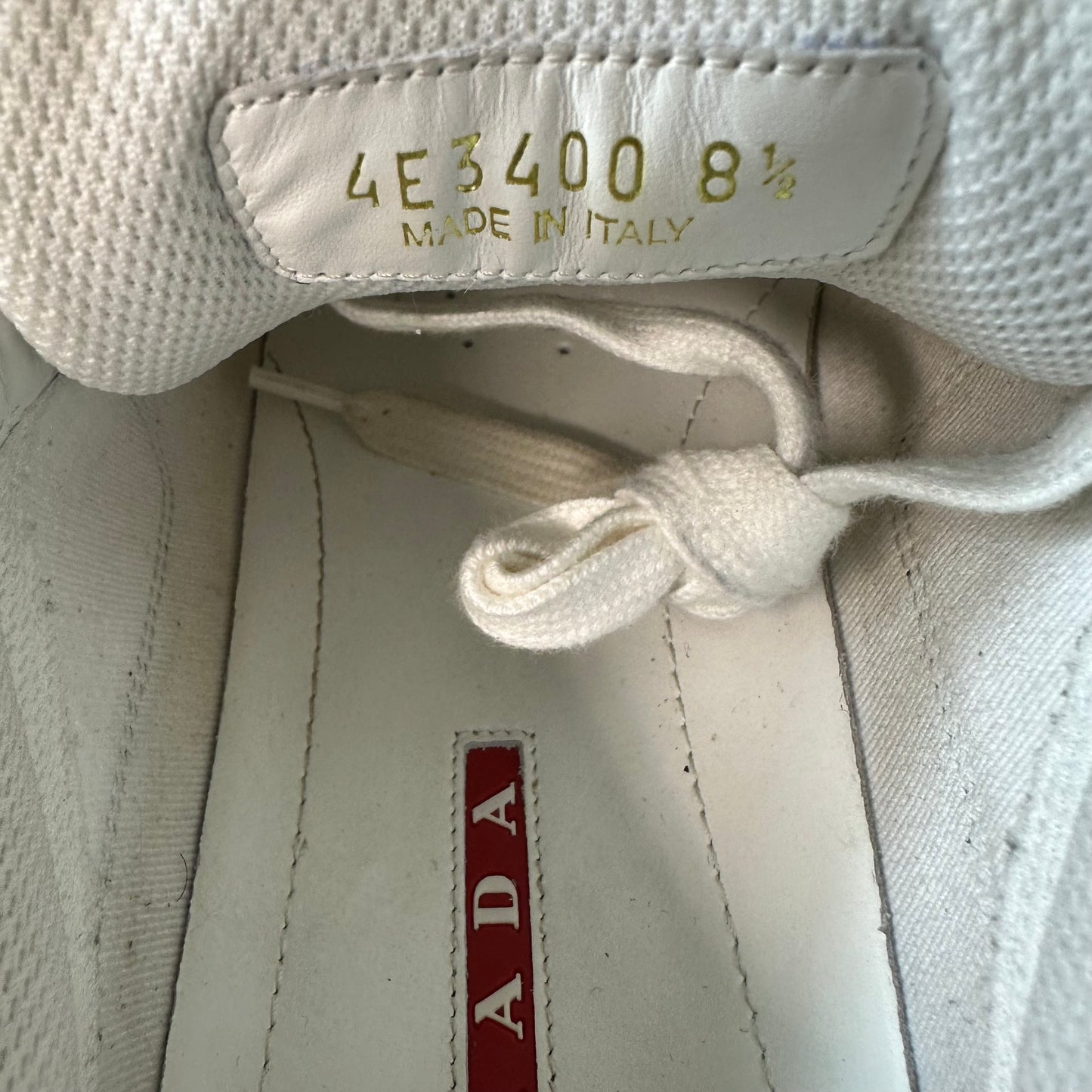 Prada Americas Cup Aviation Blue Grey White Sneaker Sz 8.5