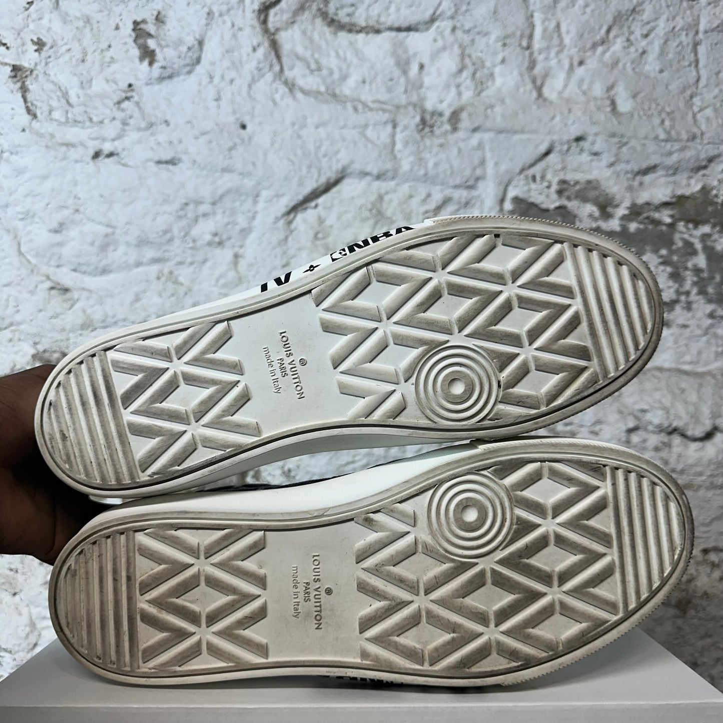 Louis Vuitton NBA Ollie Slip On Black White Sneaker Sz 12.5 (LV 11)