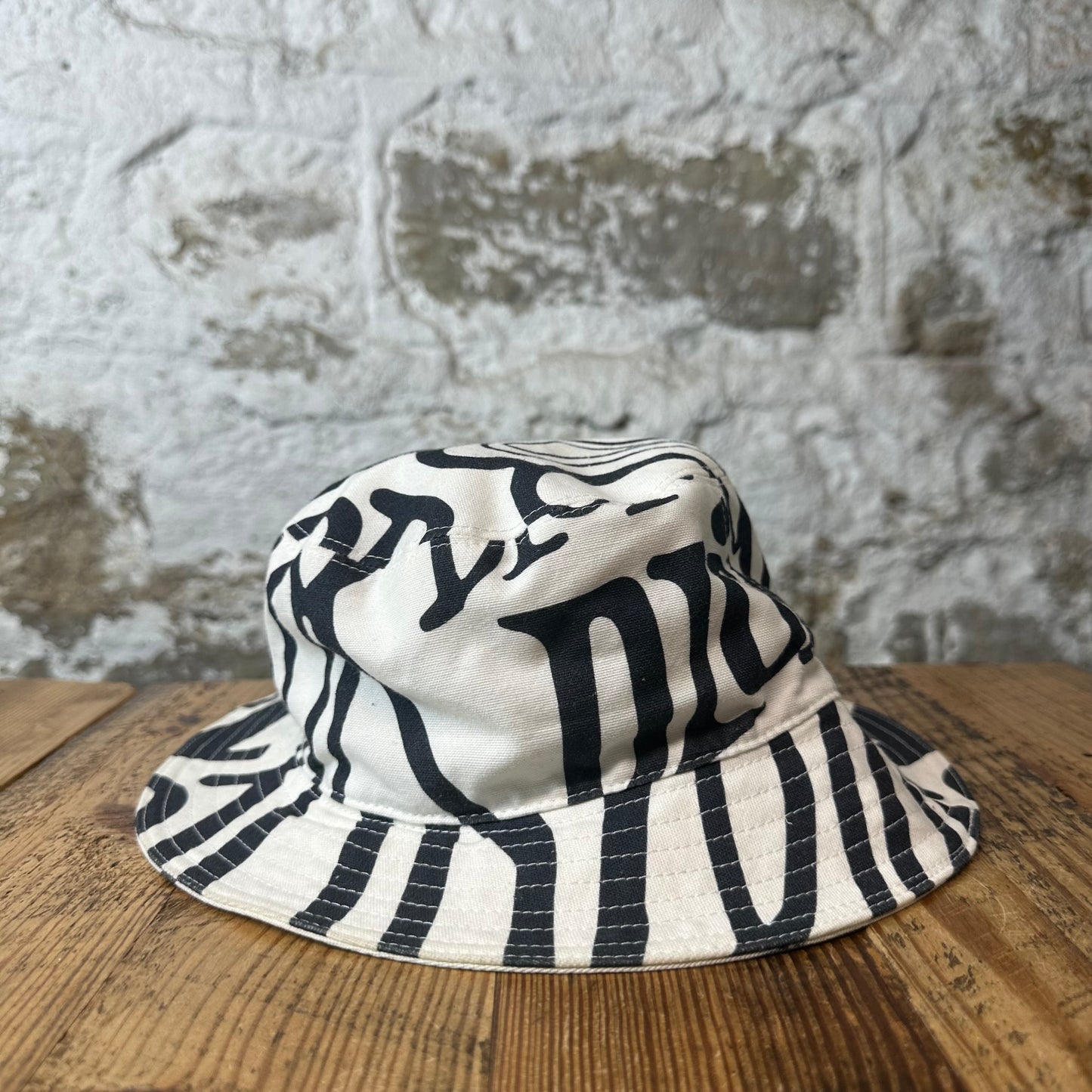 Dior Stussy Navy White Bucket Hat Sz M