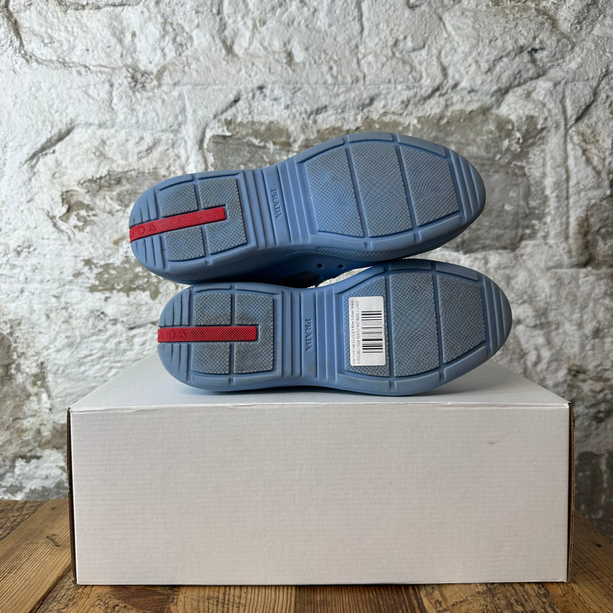 Prada Americas Cup Light Blue Rubber Sneaker Sz 5 (37)