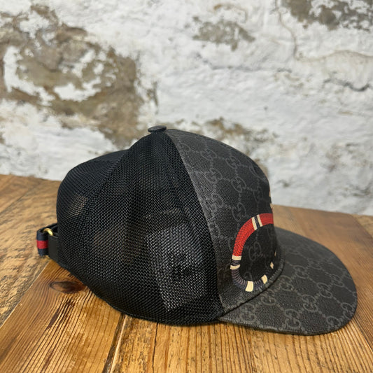 Gucci Black GG Monogram Snake Hat Sz L