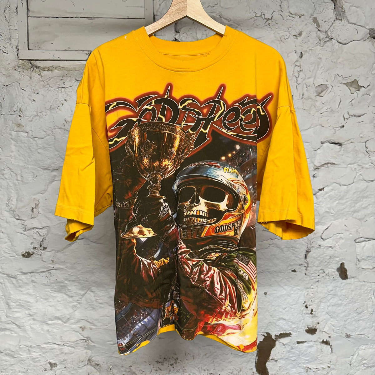 Godspeed Podium Dreams Yellow T-Shirt Sz M