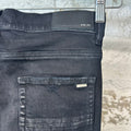 Amiri MX1 Camo Spell Patch Black Denim Jeans Sz 32