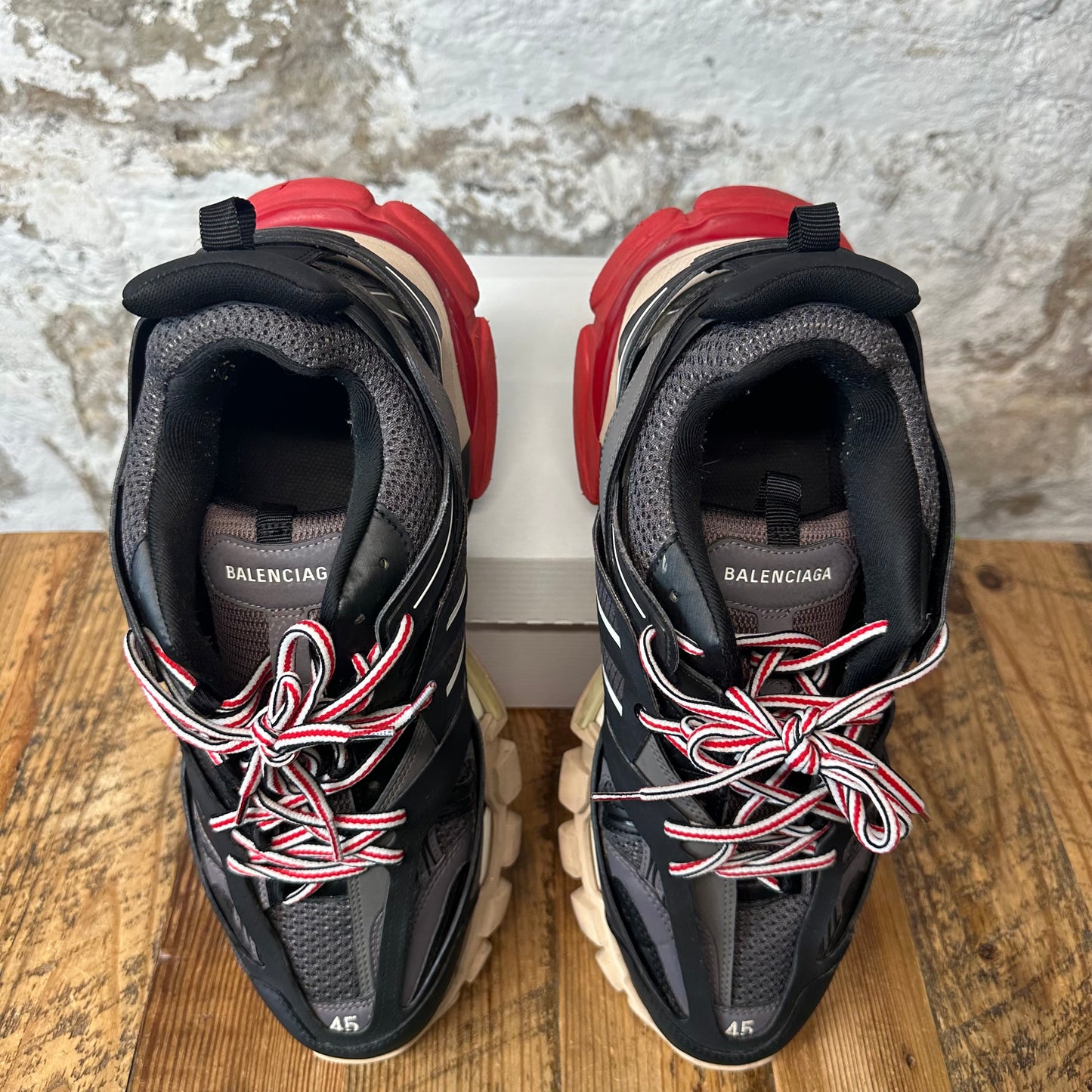 Balenciaga Track Runner Striped Lace Black Sneaker Sz 12 (45)