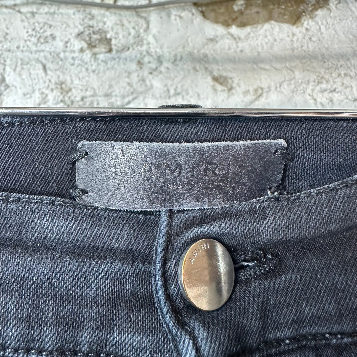 Amiri MX1 Black Patch Black Denim Jeans Sz 29