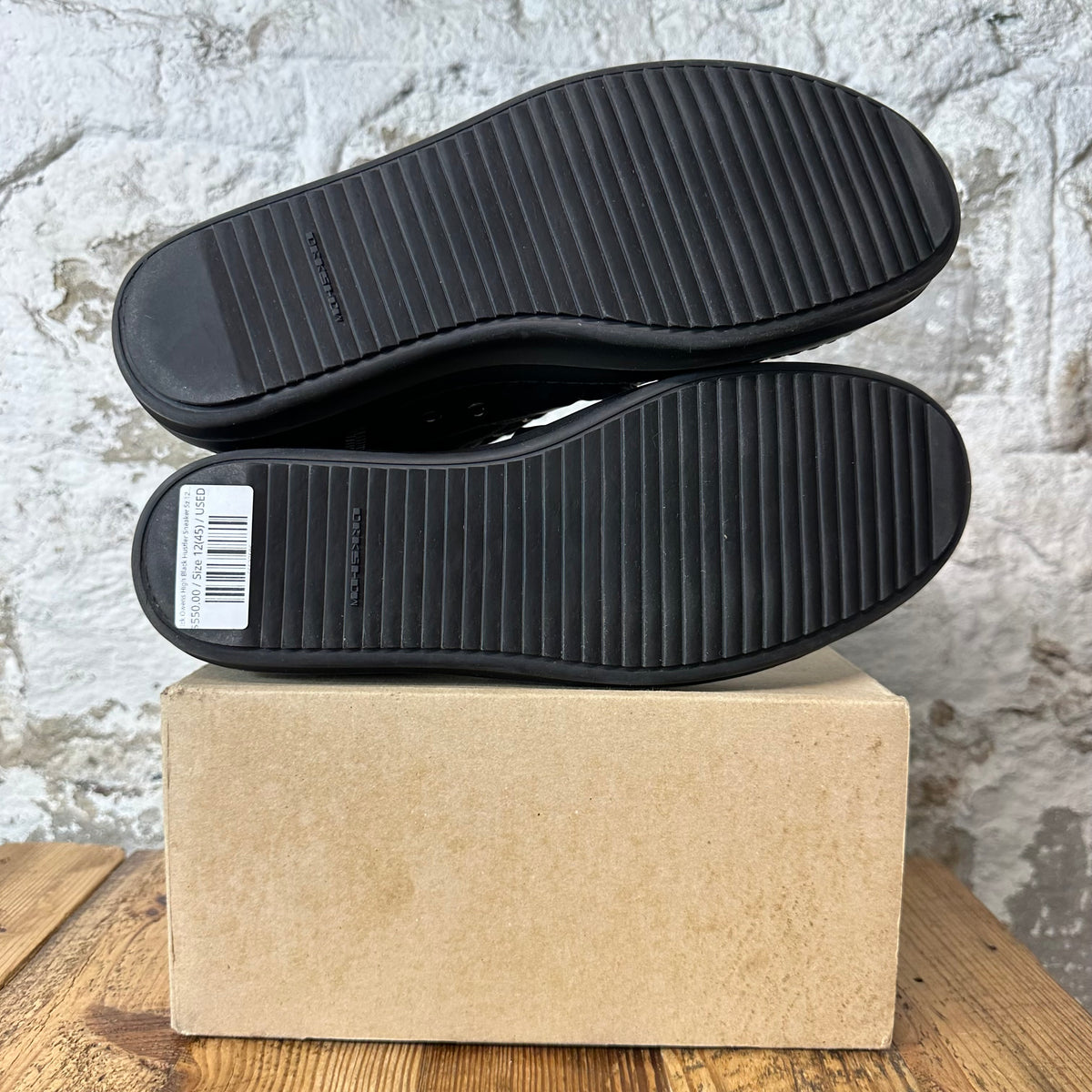 RIck Owens High Black Hustler Sneaker Sz 12 (45)