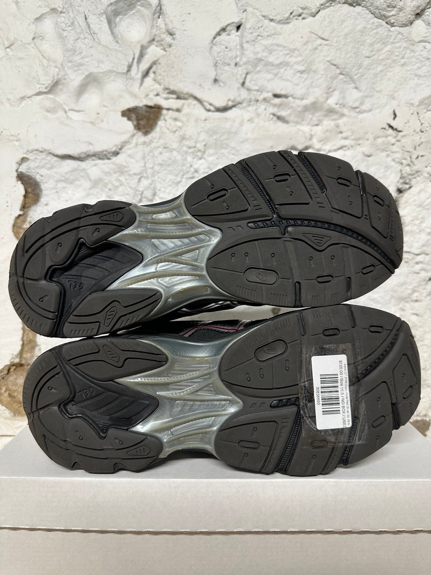 Asics GT-2160 Black Pure Red Silver Sz 10.5