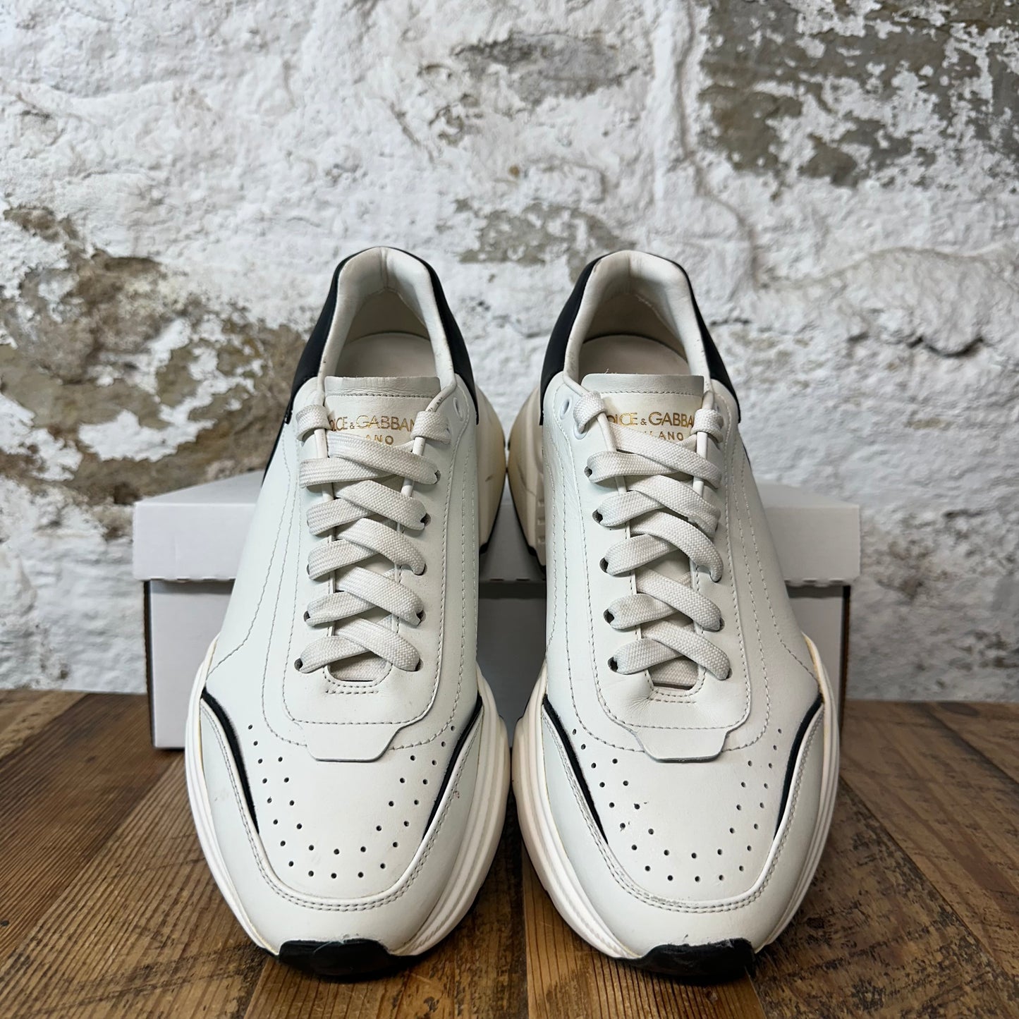 Dolce Gabbana White Black Daymaster Sneaker Sz 8 No Box