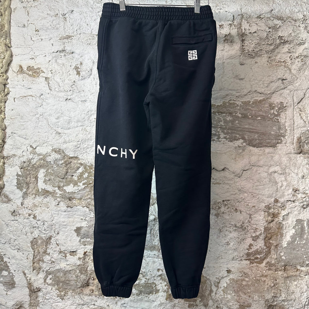 Givenchy White Spellout Black Sweatpants Sz S