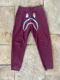 Bape Shark Logo Maroon Pants Sz M