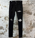 Amiri MX1 Silver Patch Black Denim Jeans Sz 30