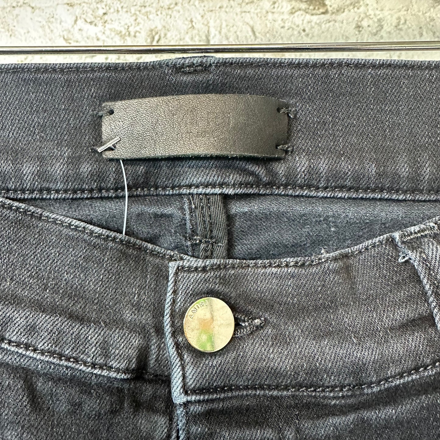 Amiri Red White Bones Black Denim Jeans Sz 30
