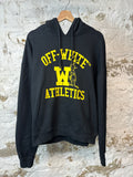 Off White Yellow Athletics Hoodie Black Sz L