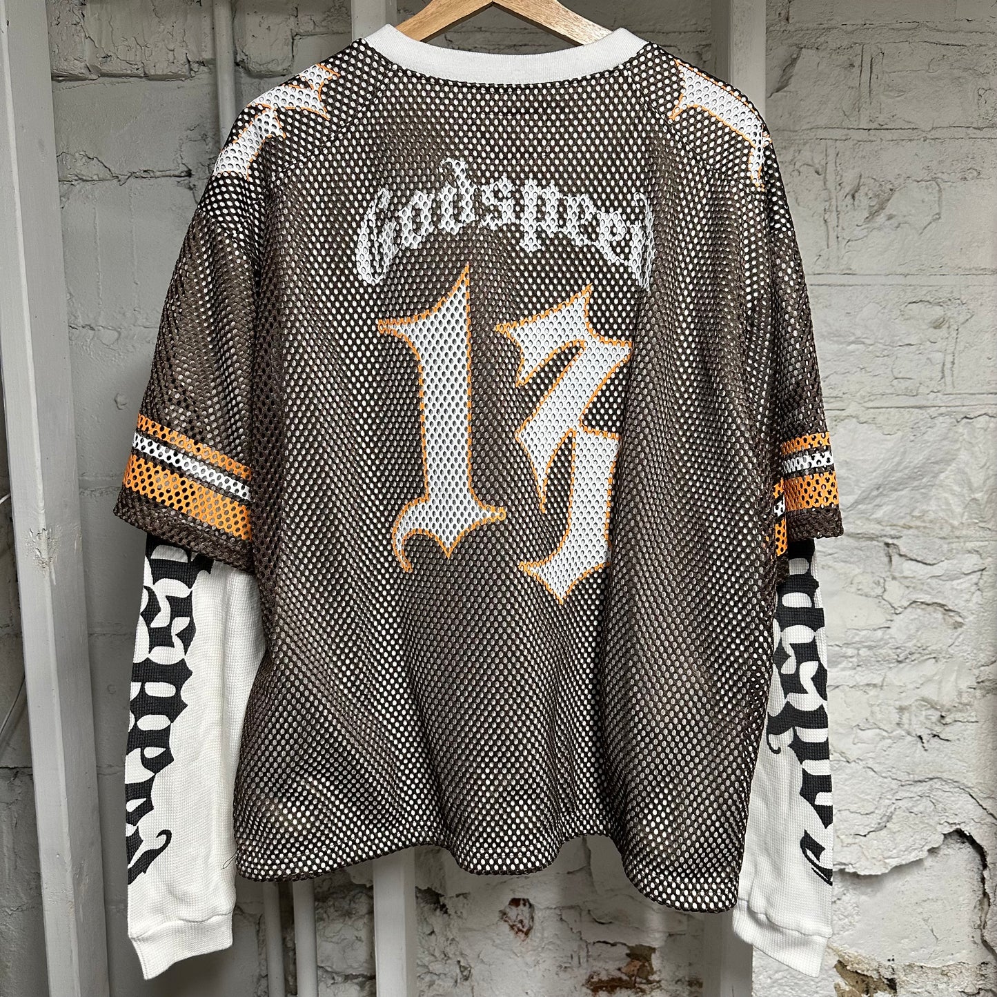 Godpseed Skull Thermal Mesh Brown Long Sleeve Sz L
