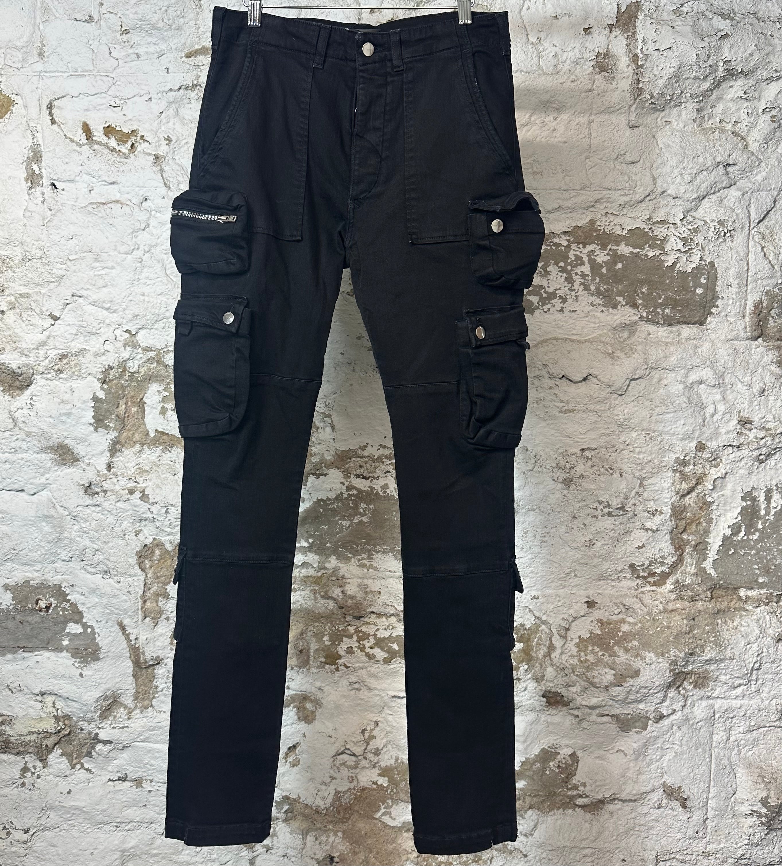 Amiri Plain Black Cargo Denim Jeans Sz 30