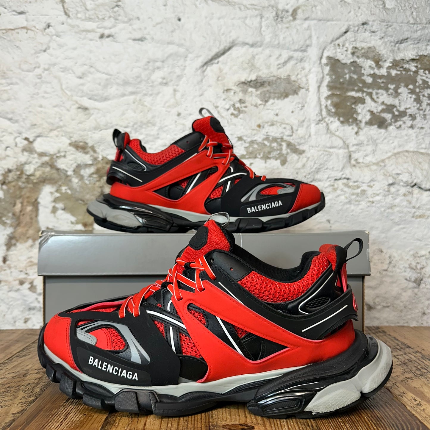 Balenciaga Track Runner Red Black Grey Sneaker Sz 12 (45)
