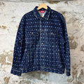 Supreme Flocked Denim Trucker Jacket Blue Sz M