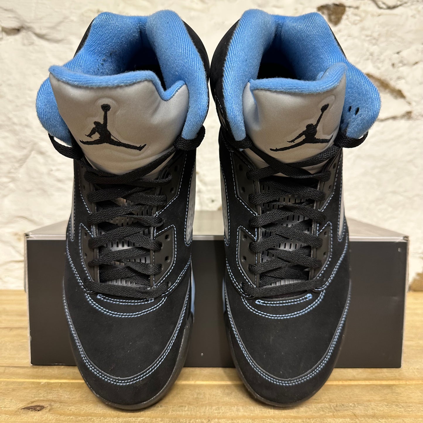 Air Jordan 5 Black University Blue Sz 12