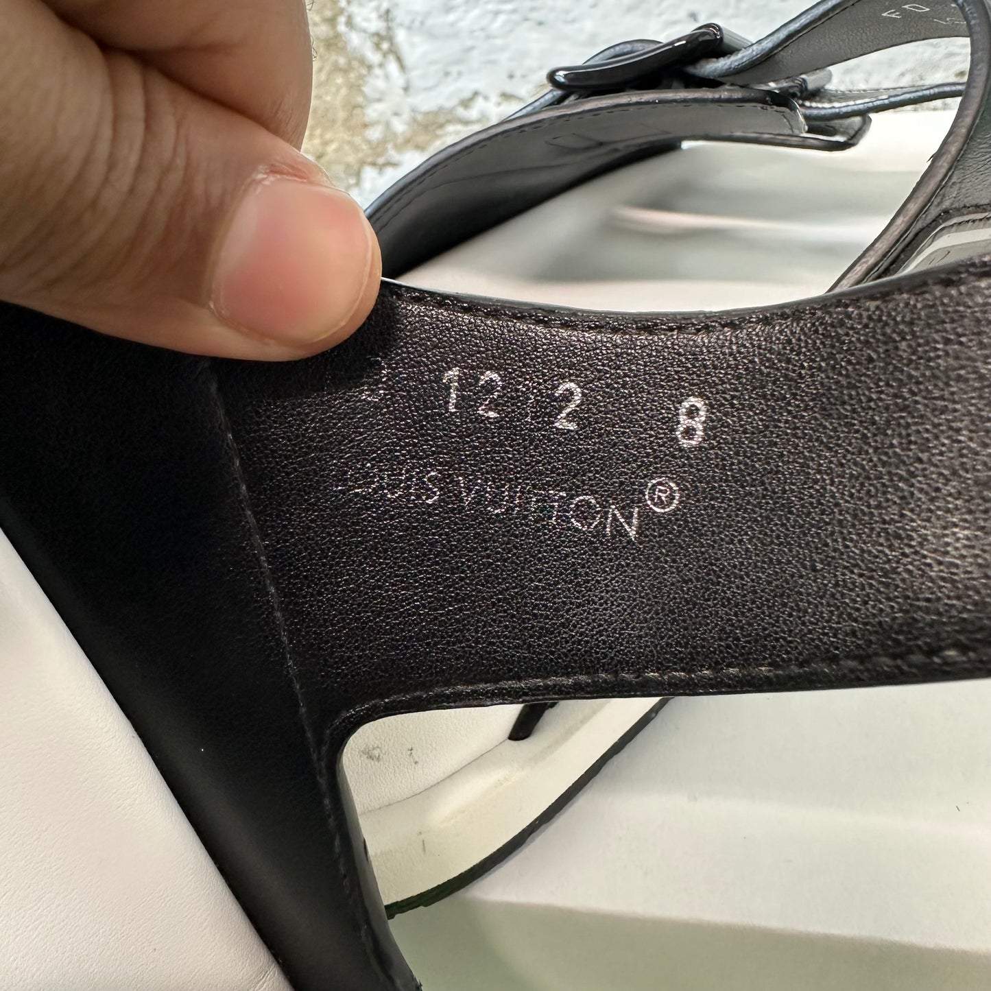 Louis Vuitton Black White Trainer Mule Sz 9.5 (8LV)