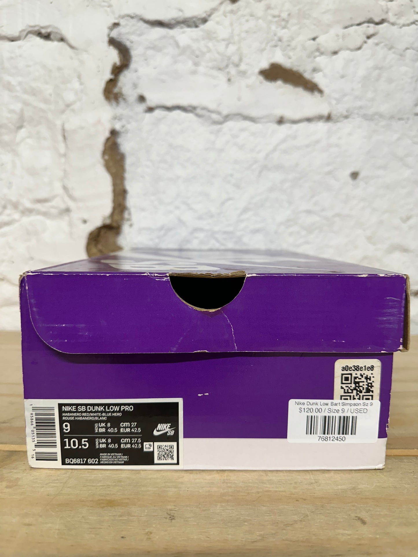 Nike Dunk Low Bart Simpson Sz 9