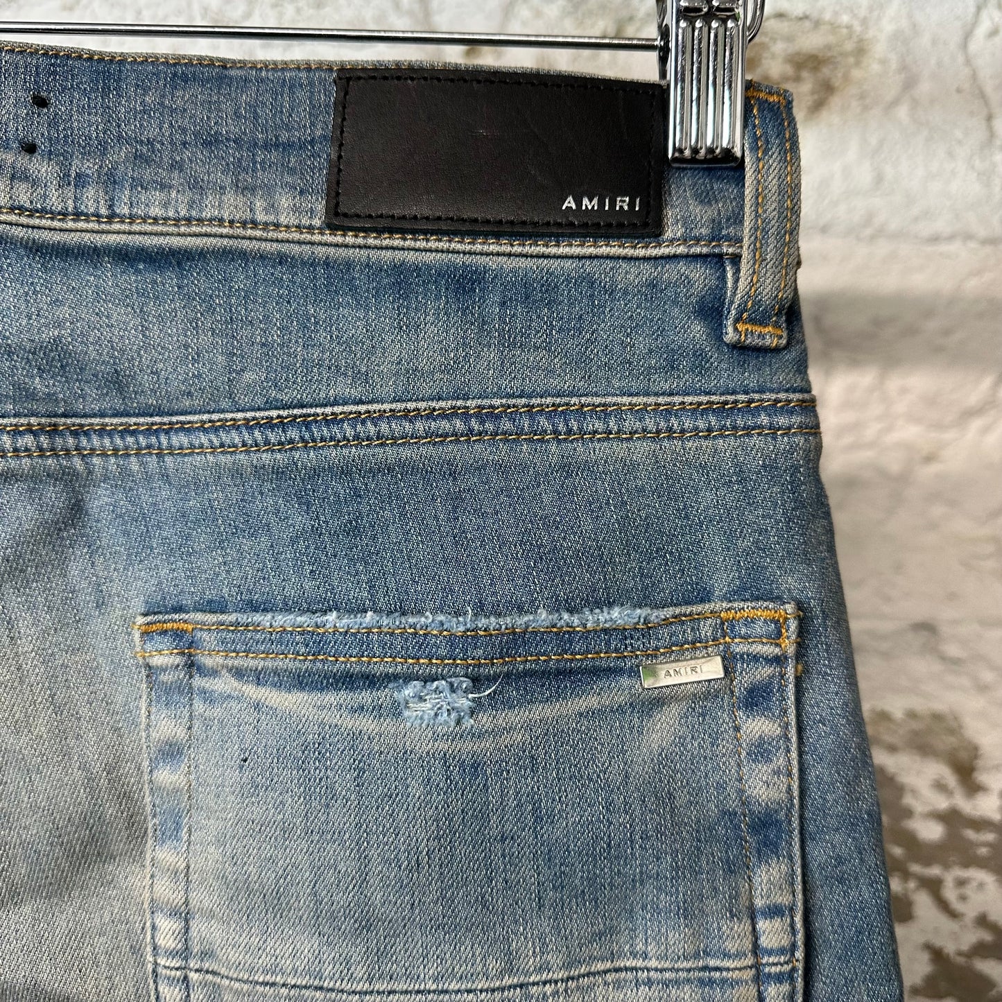 Amiri MX1 Black Multicolor Paisley Blue Denim Jeans Sz 30