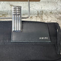 Amiri MX1 Brown Suede Black Denim Jeans Sz 34