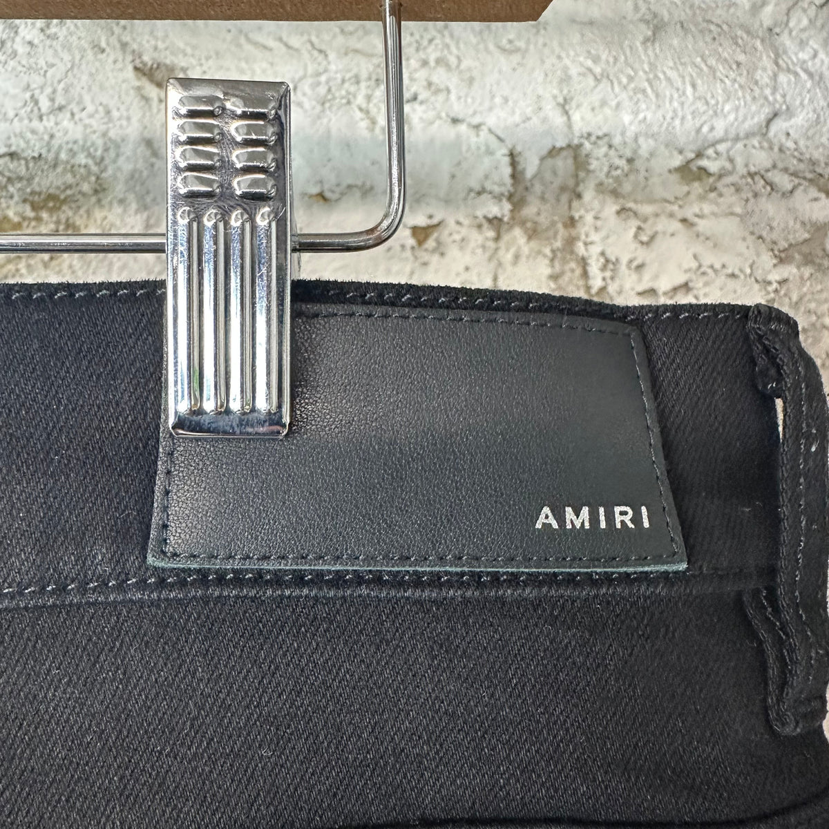 Amiri MX1 Brown Suede Black Denim Jeans Sz 34