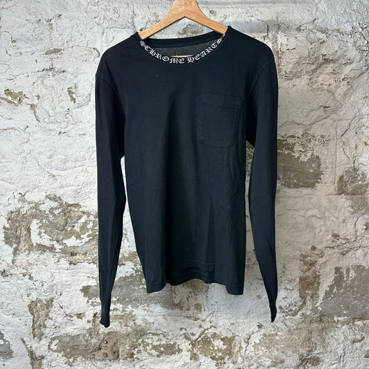 Chrome Hearts Neck Logo L/s Black Sz S (Flawed)