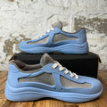 Prada Americas Cup Blue Rubber Grey Sneaker Sz 8 (41)