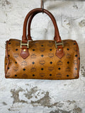 MCM Cognac Boston Bag