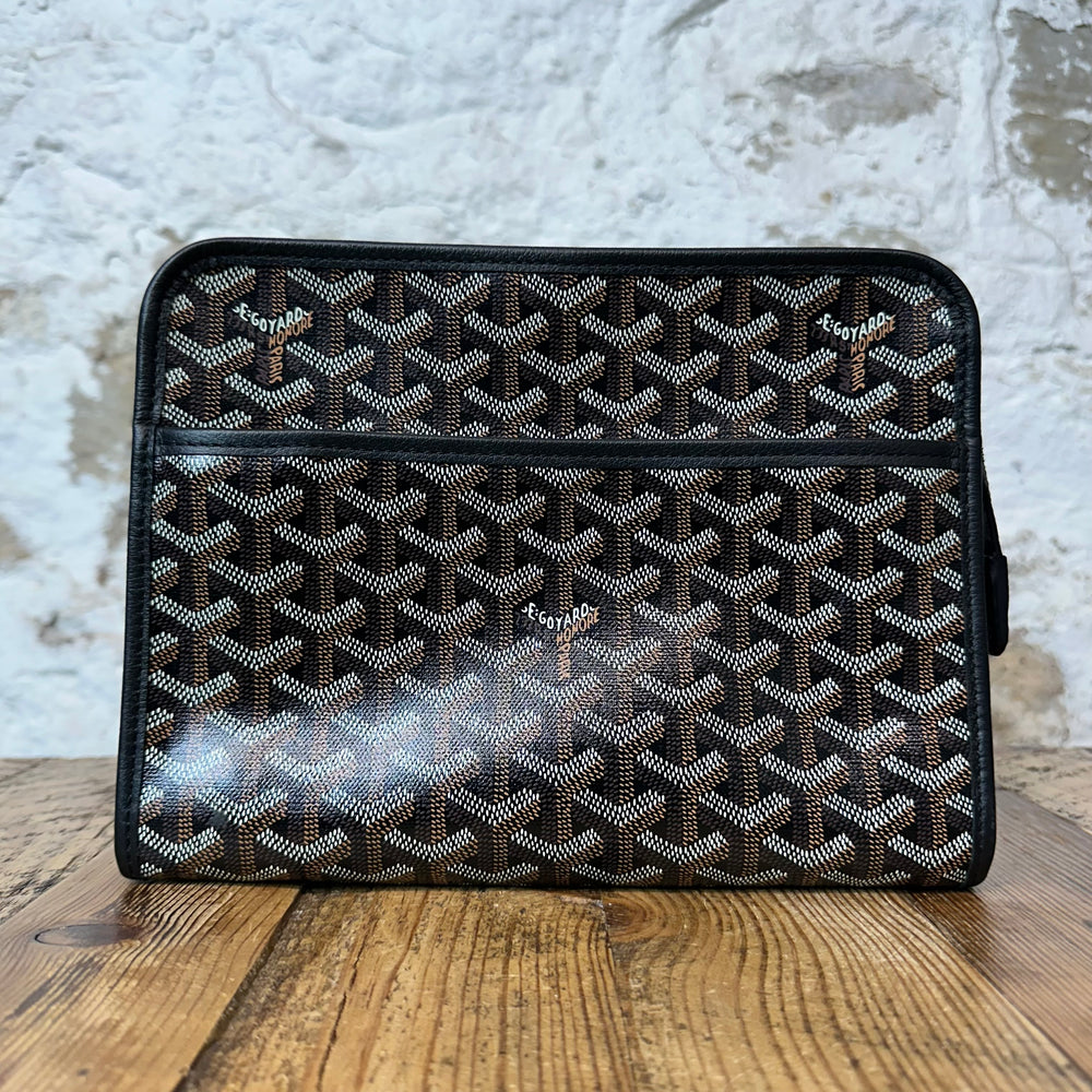 Goyard Jouvence Brown Monogram Black Toiletry Bag