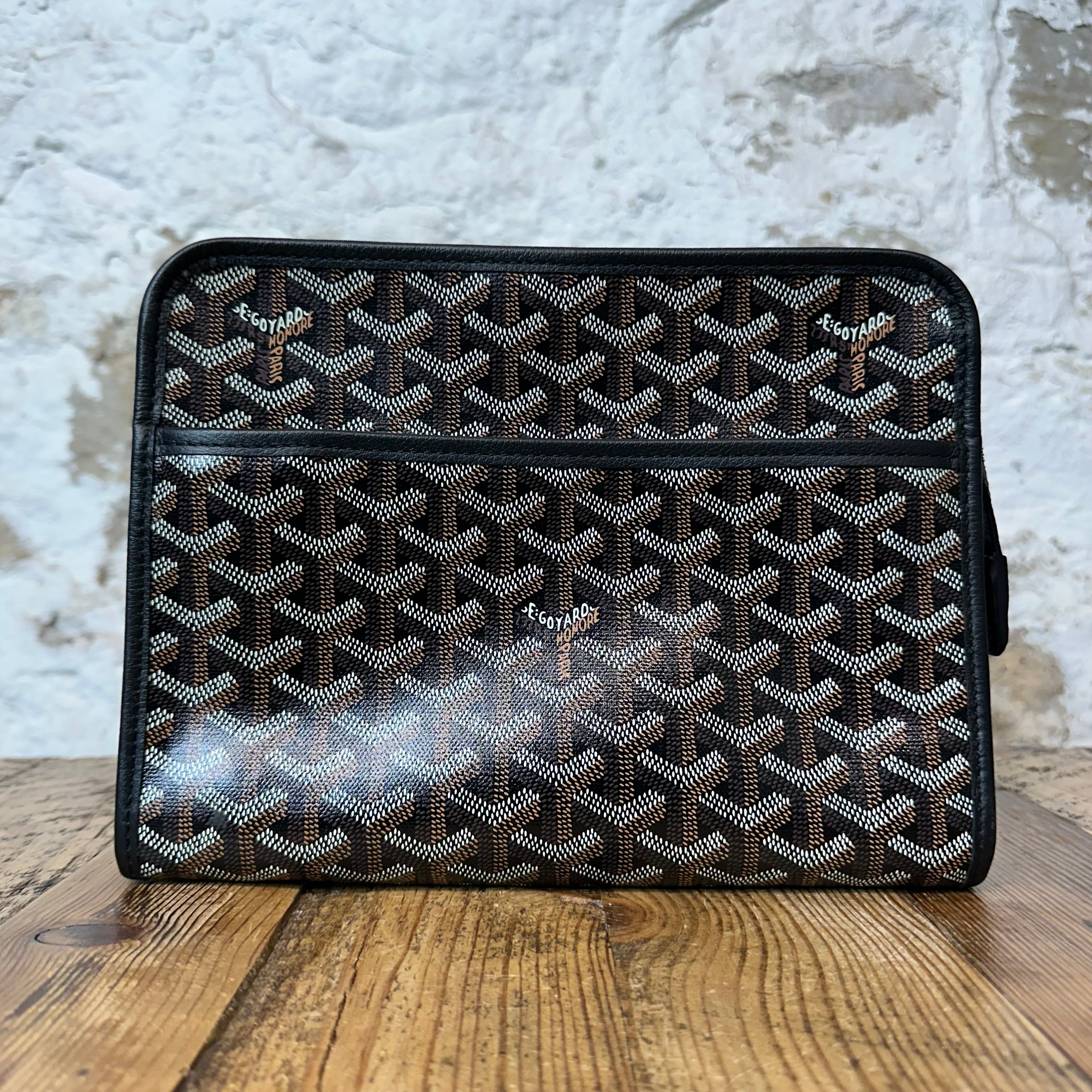 Goyard Jouvence Brown Monogram Black Toiletry Bag