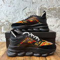 Versace Chain Reaction Barocco Print Black Sneaker Sz 8 (41)