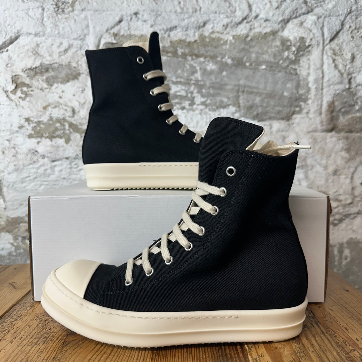 Rick Owens High Black Milk Sneaker Sz 6.5 (39)