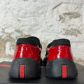 Prada Americas Cup Olive Green Red Patent Sneaker Sz 7.5