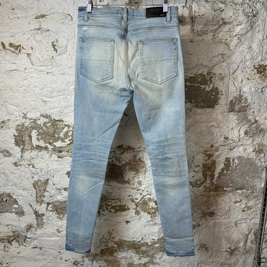 Amiri Animal Print Patchwork Blue Denim Jeans Sz 31