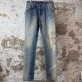 Amiri MA Quad Applique Indigo Blue Denim Jeans Sz 28 DS