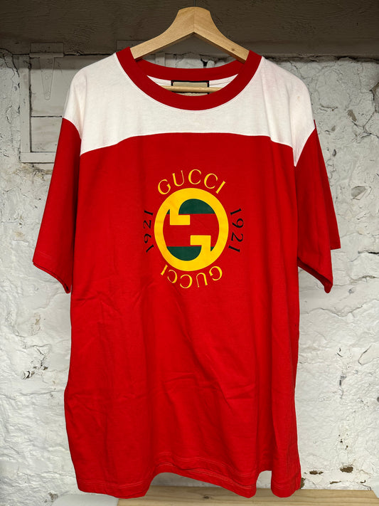 Gucci Red White T-Shirt Sz 2XL