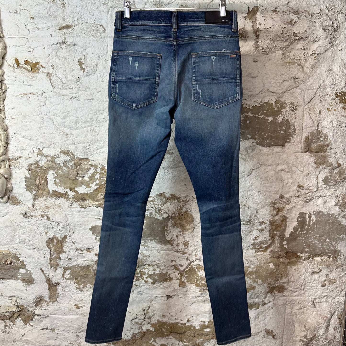 Amiri Knee Rip Dark Blue Denim Jeans Sz 30