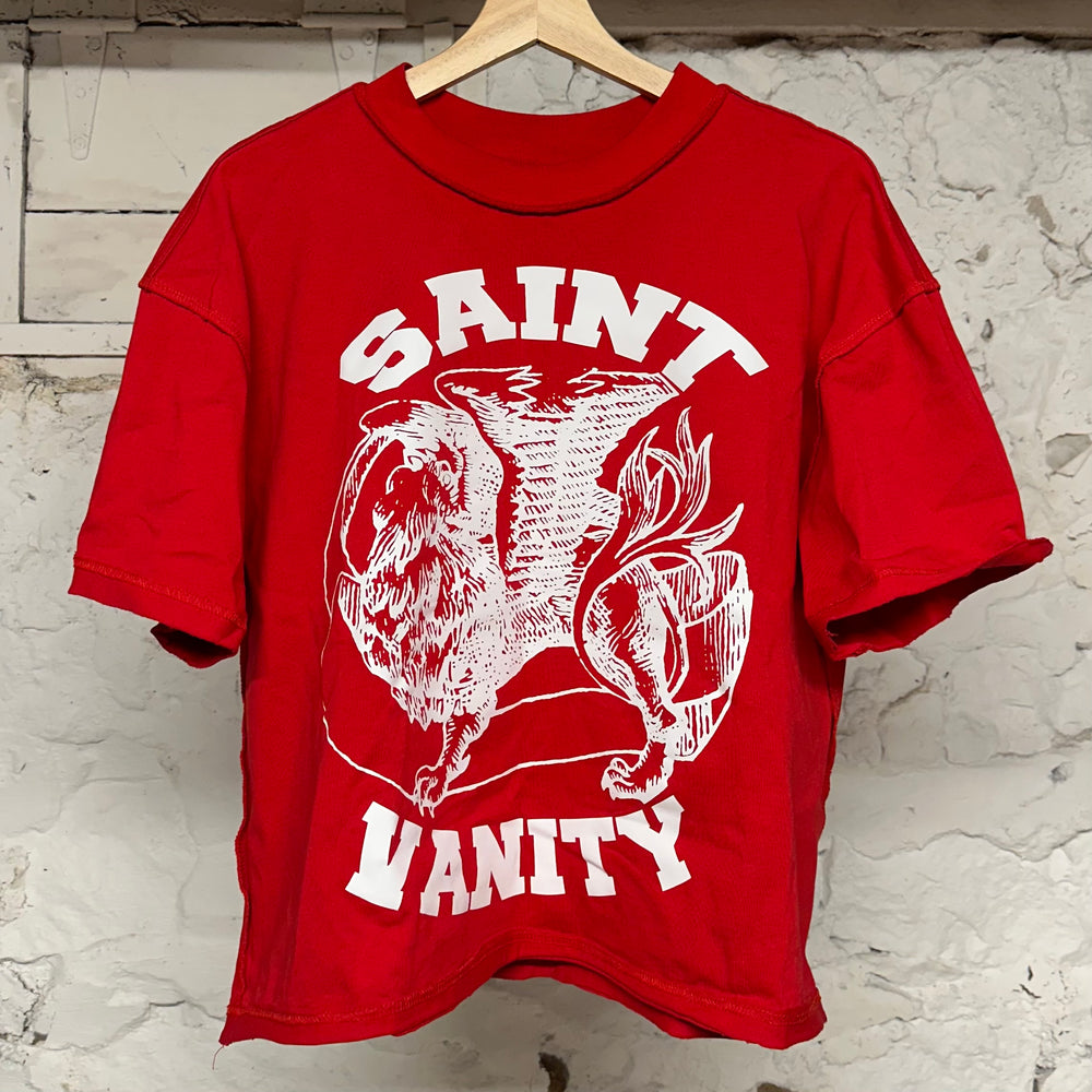 Saint Vanity Griffin Red White T-Shirt Sz S