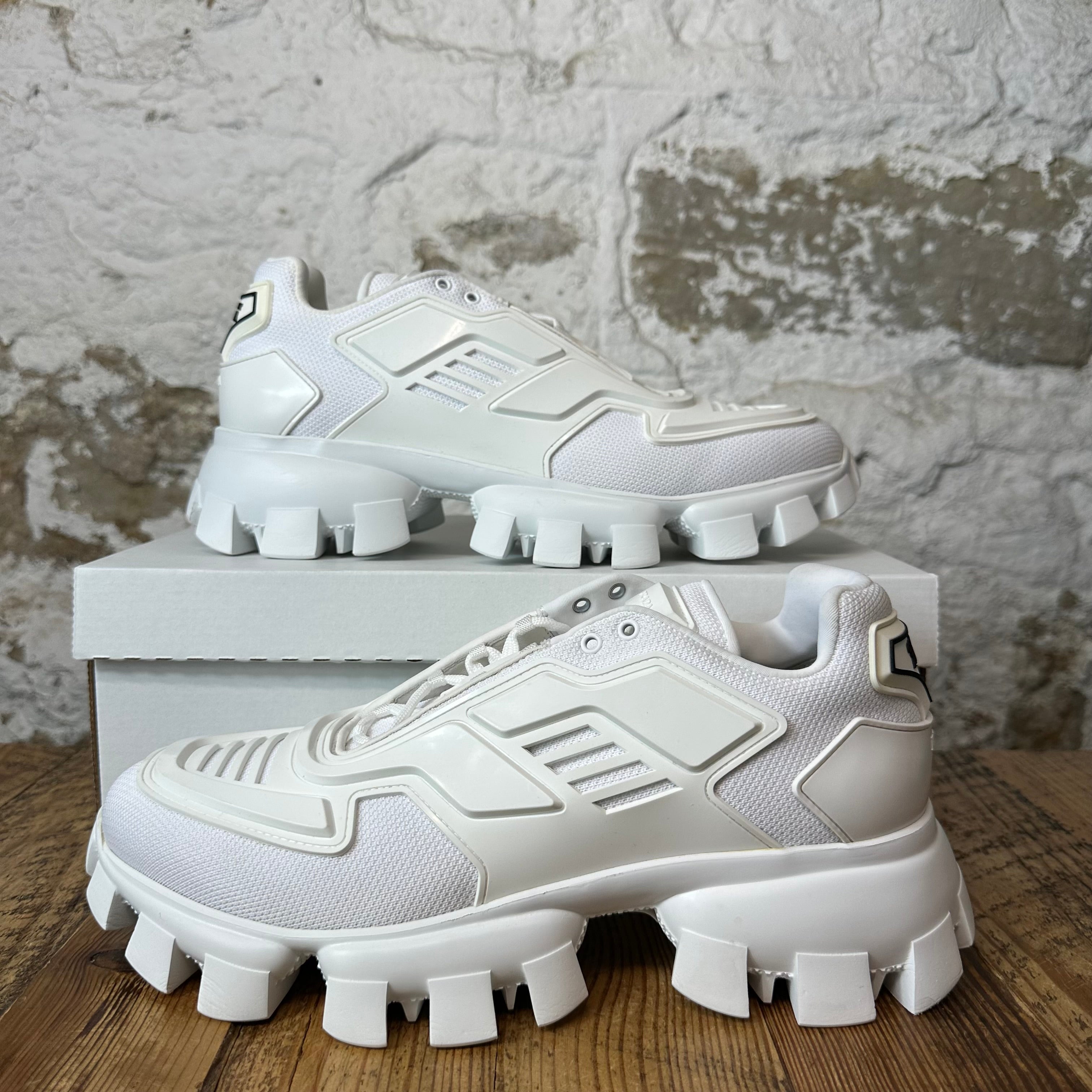 Prada Cloudbust Thunder Triple White Sneaker Sz 9