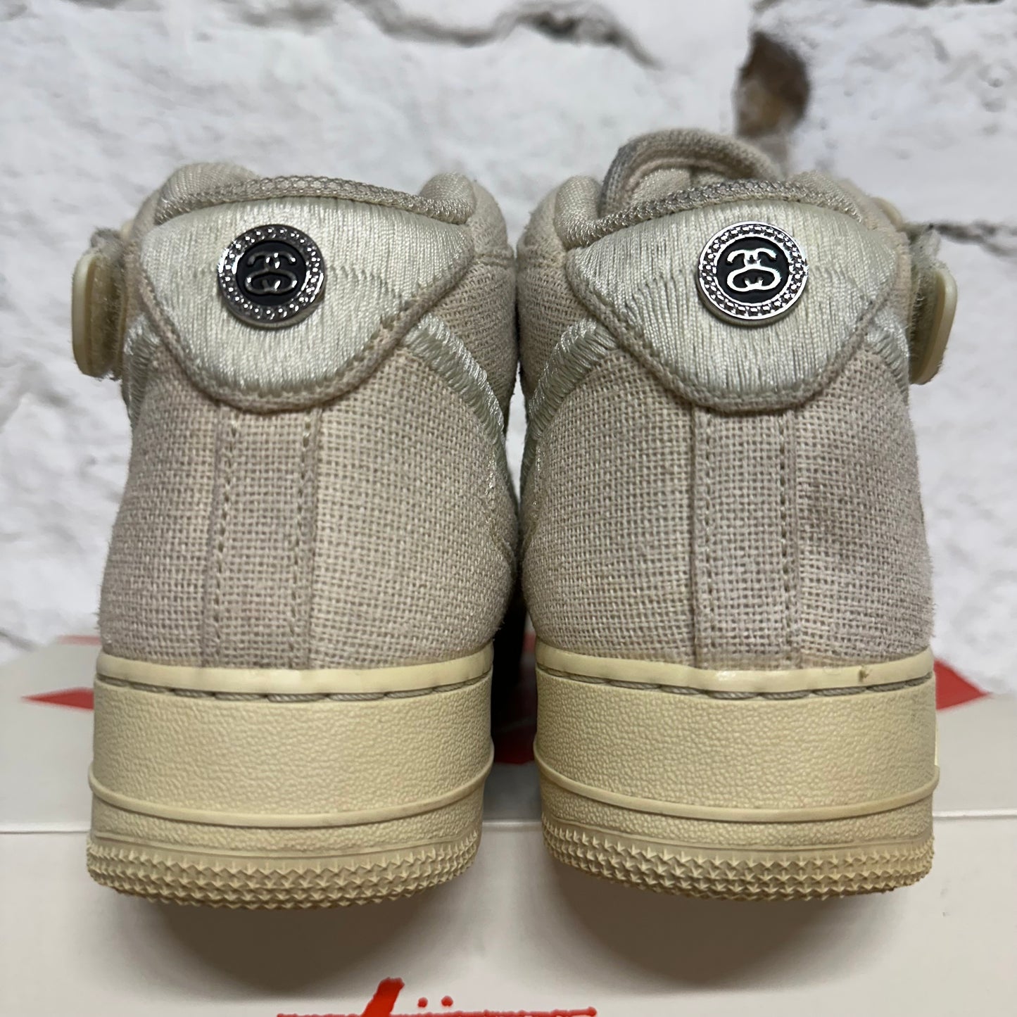 Nike Air Force 1 Mid Stussy Fossil Sz 9